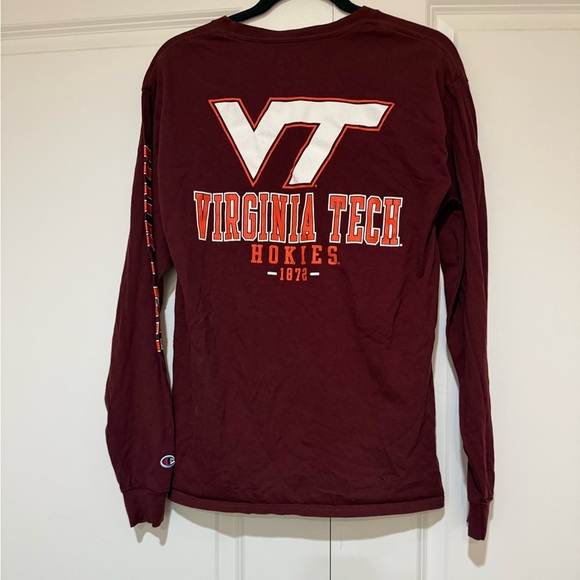 Virginia Tech Hokies Team Stack Mens Maroon Sz M Long Sleeve Tee NEW - Picture 3 of 5